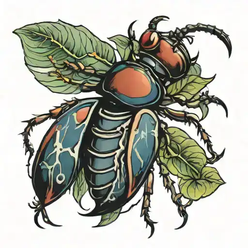 stag beetle tattoo design idea