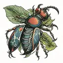 stag beetle tattoo design idea
