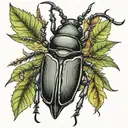 stag beetle tattoo design idea