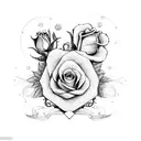 sagittarius symbol with roses and vines tattoo design idea