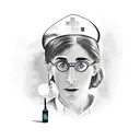 Magical potion bottle with Harry Potter's glasses and a nurse's hat tattoo design idea
