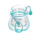 Magical potion bottle with Harry Potter's glasses and a nurse's hat tattoo design idea