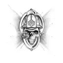 firefighter skull  tattoo design idea