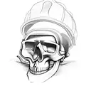 firefighter skull  tattoo design idea