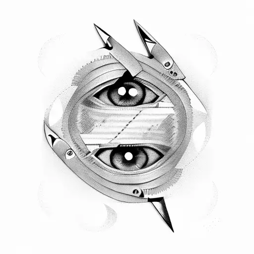 scissors, time, eyes, money  tattoo design idea