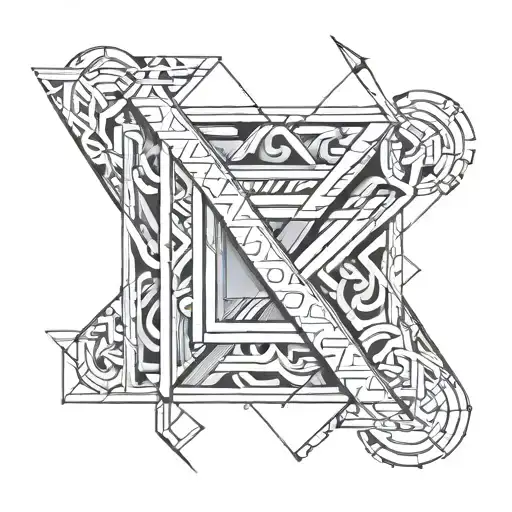 Medium geometric with the letters Z M O tattoo design idea