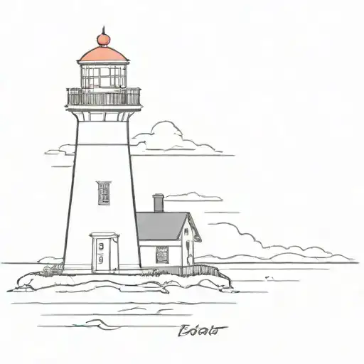 edgartown lighthouse guiding tattoo design idea