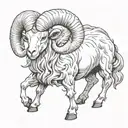 the might ram tattoo design idea
