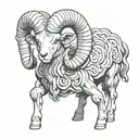 the might ram tattoo design idea
