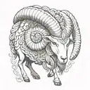 the might ram tattoo design idea