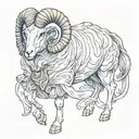 the might ram tattoo design idea