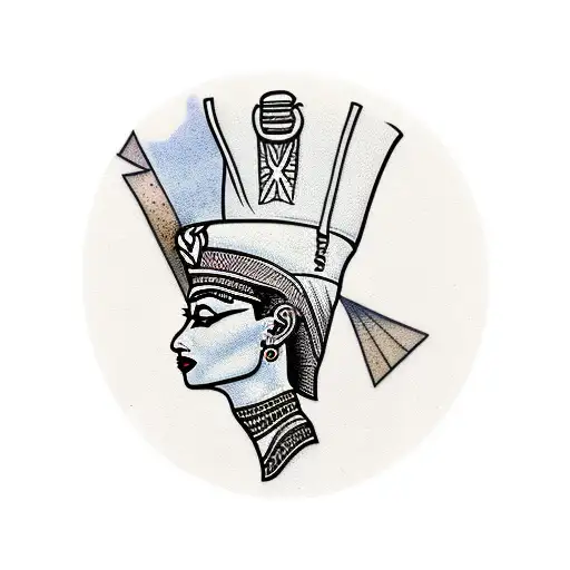Nefertiti bust tattoo design idea