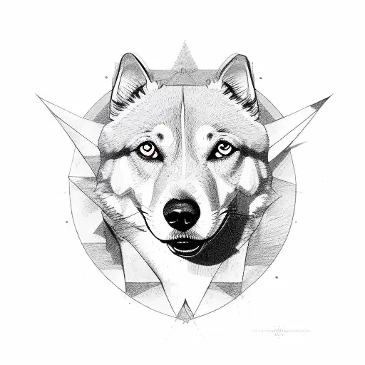 perro con un sol tattoo design idea