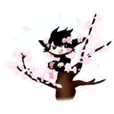 toothless with cherry blossom tree tattoo design idea