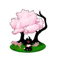 toothless with cherry blossom tree tattoo design idea