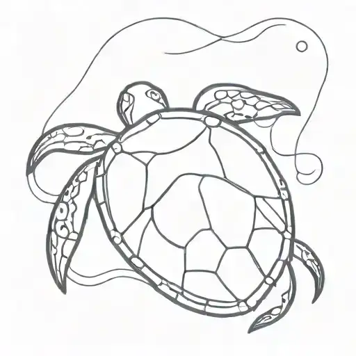sand dollar on a sea turtle   tattoo design idea