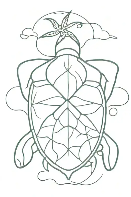 sand dollar on a sea turtle   tattoo design idea