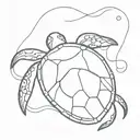 sand dollar on a sea turtle   tattoo design idea