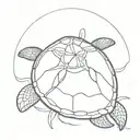 sand dollar on a sea turtle   tattoo design idea
