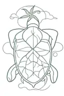 sand dollar on a sea turtle   tattoo design idea