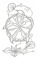 sand dollar on a sea turtle   tattoo design idea