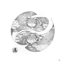 koi fish Yin and Yang with sakura trees around it tattoo design idea