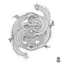 yin and Yang With Dragons  tattoo design idea