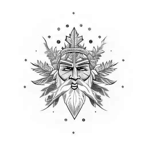 the Nordic green man with a tribal ring around him  tattoo design idea