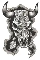 longhorn skull tattoo design idea