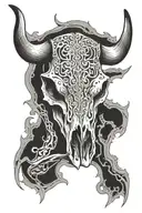 longhorn skull tattoo design idea