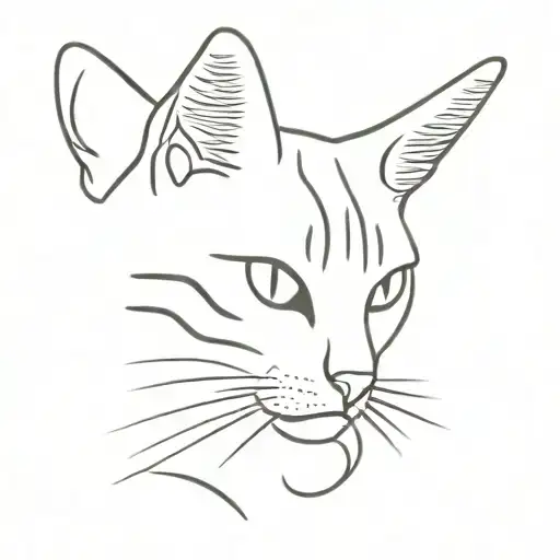 tabby cat tattoo design idea
