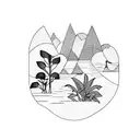 Rio landscape with lush vegetation and wildlife tattoo design idea