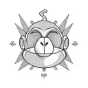 monkey climbs over a tree and holds a small globe with his tail  tattoo design idea
