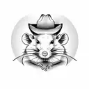 rat with cowboy hat tattoo design idea