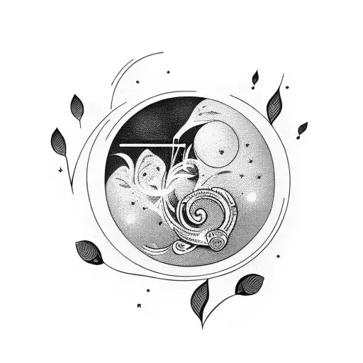 violin, moon، book tattoo design idea