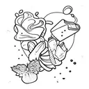 half-finished chocolate tattoo design idea