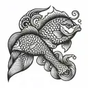 pisces fish with Aries ram tattoo design idea