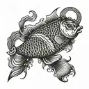 pisces fish with Aries ram tattoo design idea