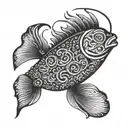 pisces fish with Aries ram tattoo design idea