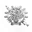 Steampunk clockwork gears tattoo design idea
