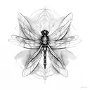 Mechanical dragonfly with intricate wings tattoo design idea