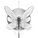 Mechanical dragonfly with intricate wings tattoo design idea