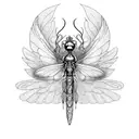 Mechanical dragonfly with intricate wings tattoo design idea