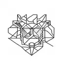 A minimalist tattoo of a geography-inspired design incorporating animals tattoo design idea