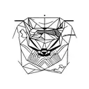 A minimalist tattoo of a geography-inspired design incorporating animals tattoo design idea