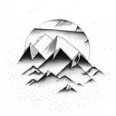 A mountain landscape with lyrics from a favorite song by The Weeknd incorporated into the design tattoo design idea