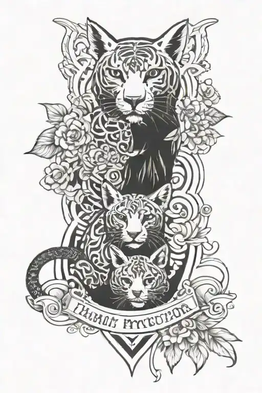 family protector tattoo design idea