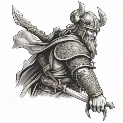 Viking warrior tattoo design idea