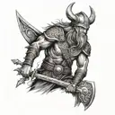 Viking warrior tattoo design idea