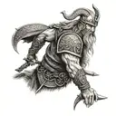 Viking warrior tattoo design idea